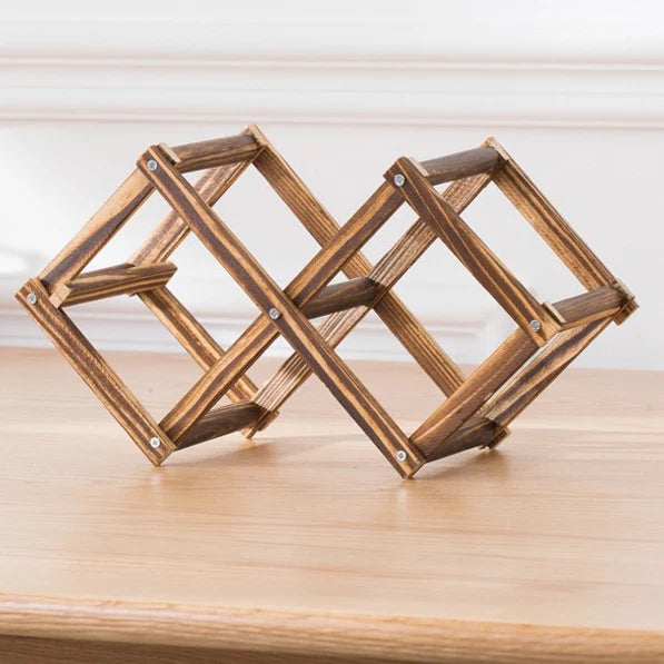 Vinställ i trä – plats för 3 eller 10 flaskor