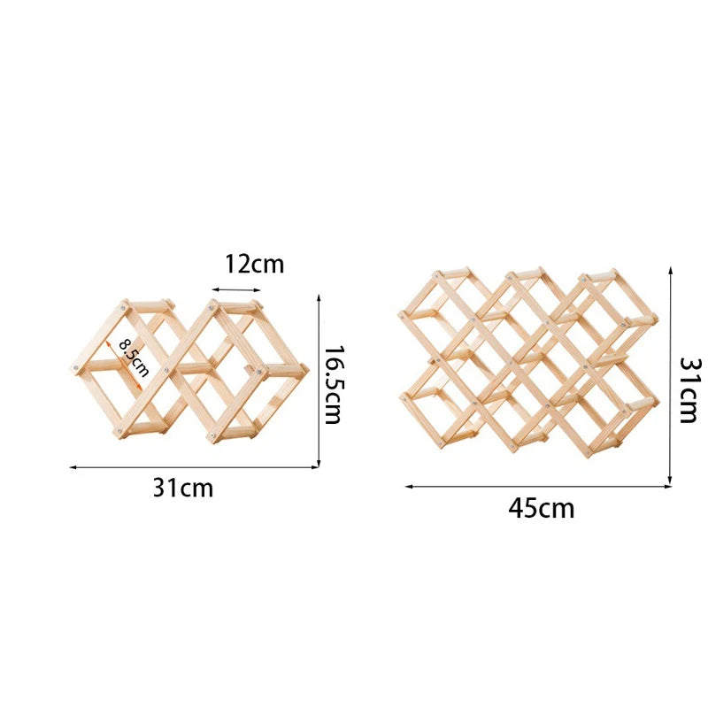 Vinställ i trä – plats för 3 eller 10 flaskor