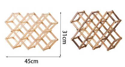 Vinställ i trä – plats för 3 eller 10 flaskor